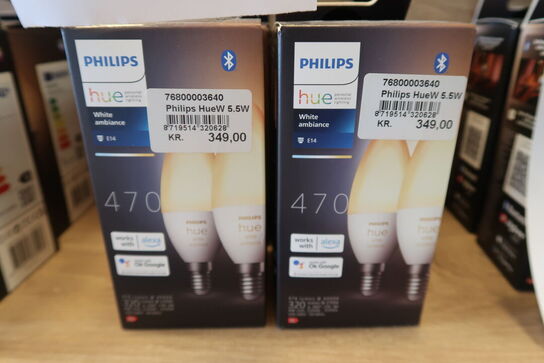 4 pk. Philips Hue White Ambiance E14 B39 Kertepære - 2-Pak