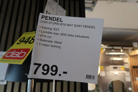 LIGA STORM Ø18 MAT SORT PENDEL