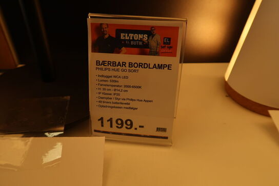 Philips Hue Go bærbar bordlampe (sort)