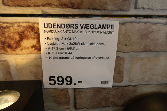 2 stk. Nordlux Canto Væglampe Seaside Black 