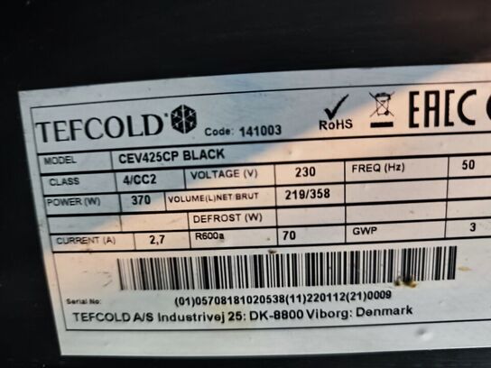 Køleskab TEFCOLD CEV425CP