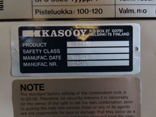 Sikringsskab, HOWENI TKK250