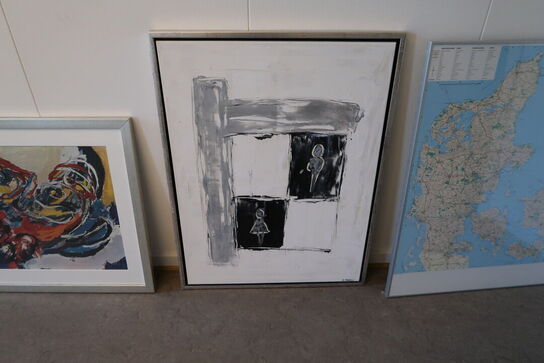 3 stk. plakater/billeder samt whiteboard