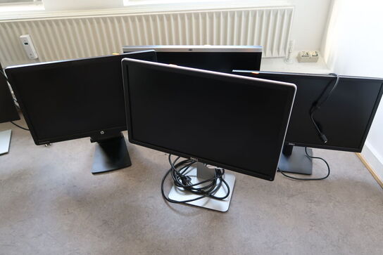 4 stk. computerskærme DELL P2241Hb, HP EliteDisplay E221c m.fl.