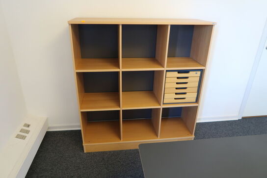 El. hæve/sænke skrivebord, skuffemodul, reol, whiteboard