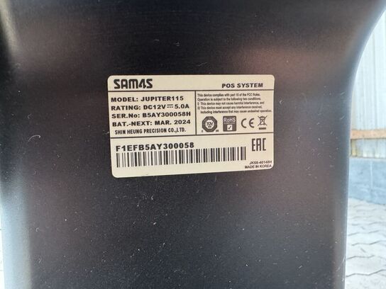 Kassesystem SAM4S inkl. terminal, bonprinter, stregkodescanner m.v.