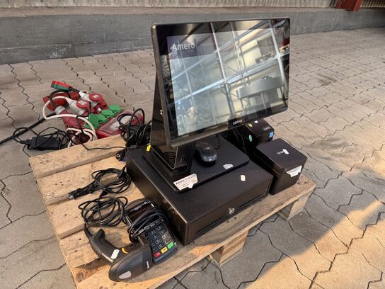 Kassesystem SAM4S inkl. terminal, bonprinter, stregkodescanner m.v.