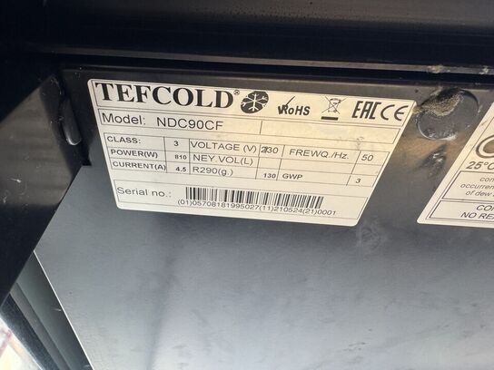 Display kølemontre TEFCOLD NDC90CF. B90 x D75 x H141cm