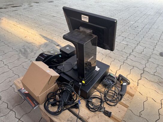 Kassesystem SAM4S inkl. terminal, bonprinter, stregkodescanner m.v.