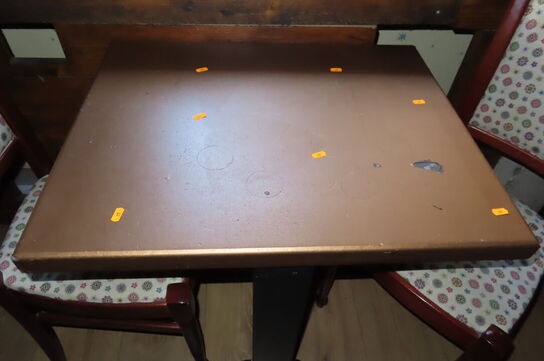 Restaurantbord m. 2 stole - 75x75x75 cm