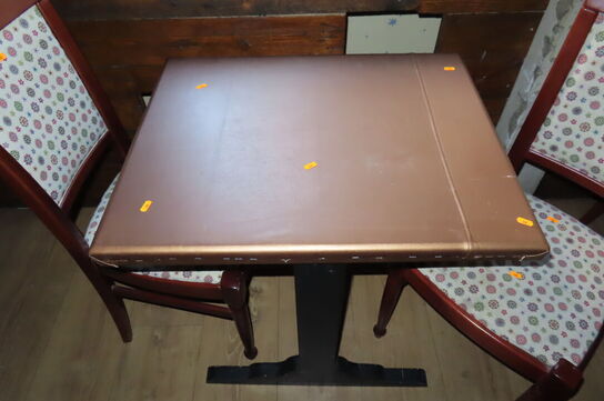 Restaurantbord m. 2 stole - 75x75x75 cm