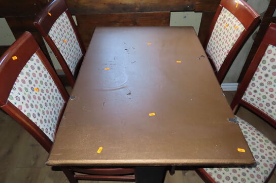 Restaurantbord m. 4 stole - 110x75x75 cm