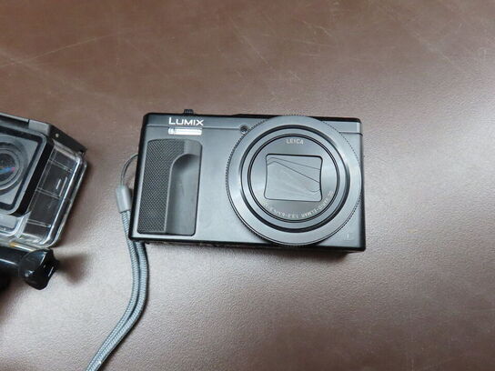 2 stk. kamera, PANASONIC TZ250 og VICTURE 4K WI-FI