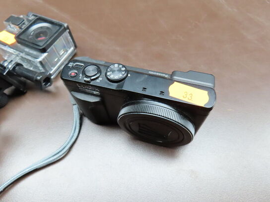 2 stk. kamera, PANASONIC TZ250 og VICTURE 4K WI-FI