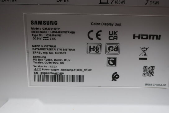 34" monitor, SAMSUNG C34J791WTP
