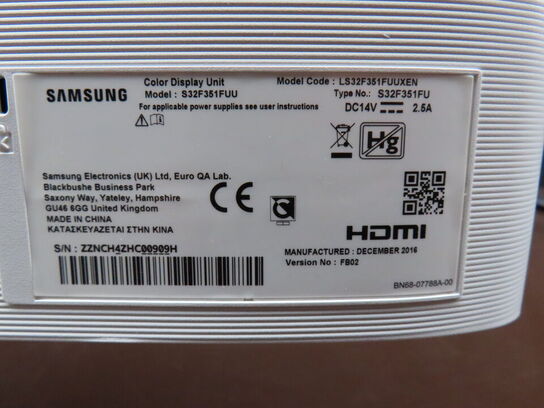 32" monitor, SAMSUNG S32F351FUU
