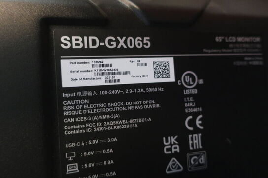 65" SMART Board, SBID-GX065