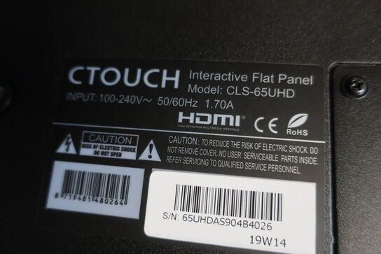 65" SMART Board, SCTOUCH CLS-65UHD