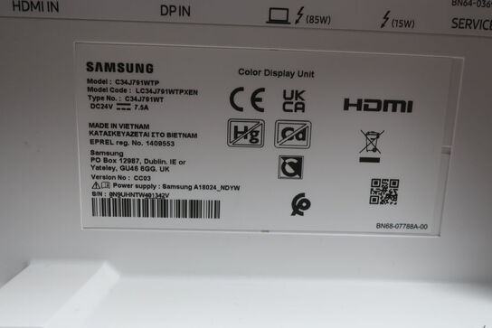 34" monitor, SAMSUNG C34J791WTP