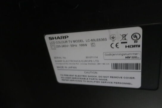 60" LCD-TV, SHARP LC-60LE636S