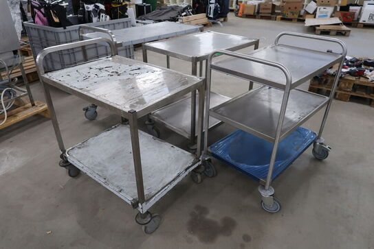 4 stk. Rulleborde i rustfri stål