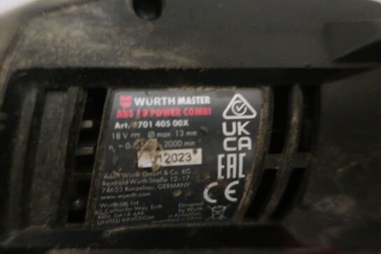 Skruemaskine og stiksav WURTH