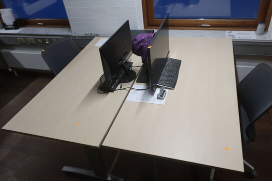2 stk. El. hæve/sænkebord, kontorstole, skærme