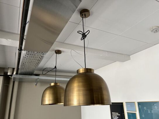 2.Stk. Pendel Lamper i messing look