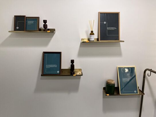 Messing hylder, Garderobestativ, Spejl