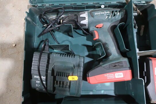 Akku bore/skruemaskine METABO BS 18 LI med 2 stk. batterier og lader