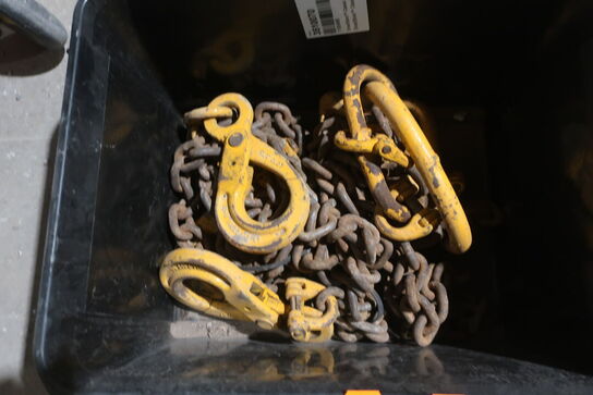 Kasse med løftekroge og løftekæde