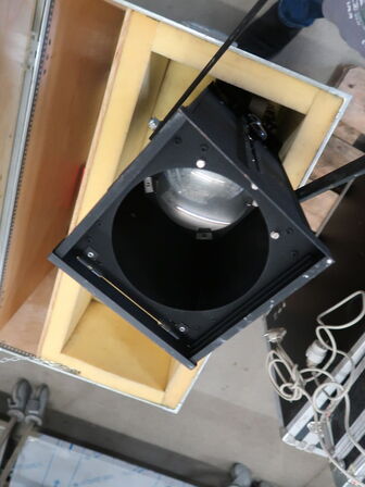 3 stk. PLYFA kasse med 6 stk. scenelamper