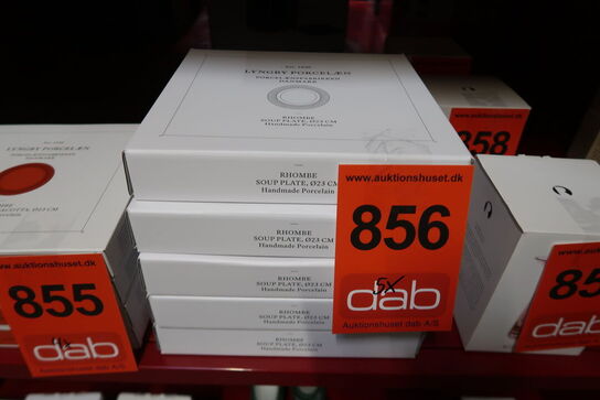 5 stk. Lyngby Porcelæn Rhombe dyb tallerken 23 cm