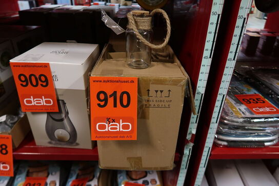 15 stk. Krukke med LED lyskæde prop og reb udendørs Ø6,5xH15 cm