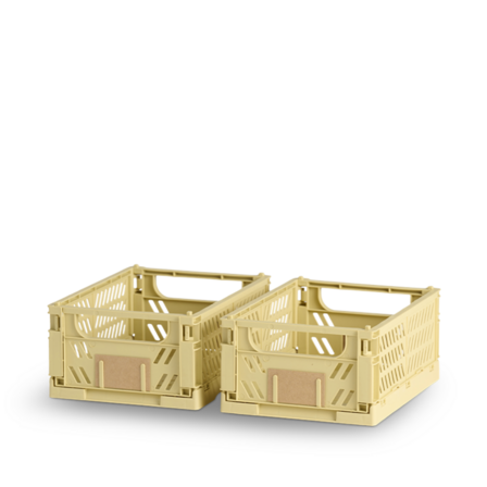 12 pk. Stabelbar foldekasse gul 17x12,5 cm 2 stk.
