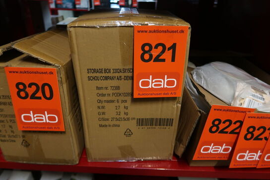 6 pk. Stabelbar foldekasse gul 33x24,5x15 cm