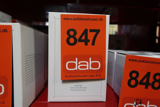 Lyngby Porcelæn Rhombe Color vase gul 20 cm