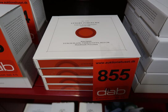 4 stk. Lyngby Porcelæn Rhombe Color tallerken terracotta 23 cm