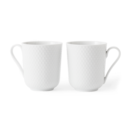 2 pk. Lyngby Porcelæn Rhombe kop hvid 33 cl 2 stk.