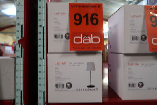 2 stk. Genopladelig - Ude/ Inde Lampe Sort