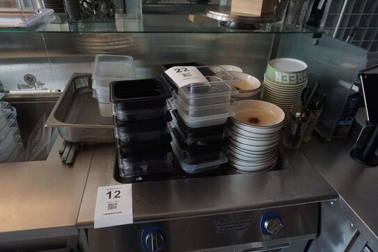 Parti tallerkner, cambrobakker, m.v.  