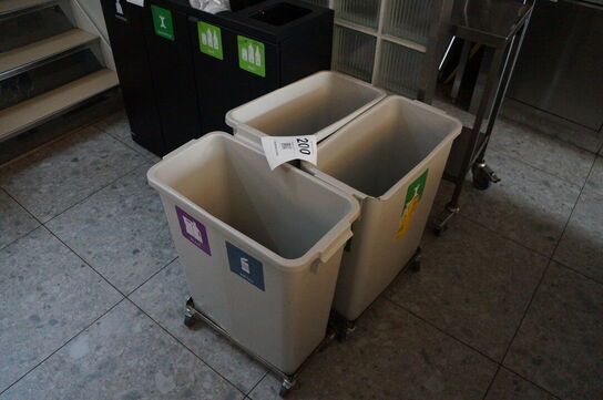 3 stk. opbevaringskasser på hjul