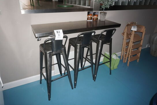 Bardisk inkl. 3 stk. stole  