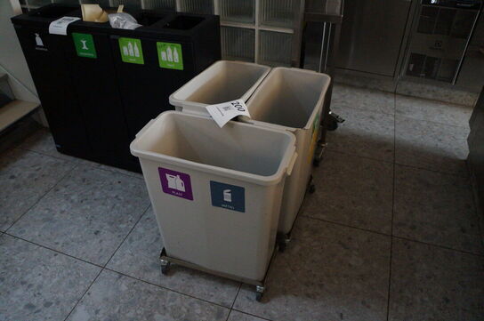 3 stk. opbevaringskasser på hjul