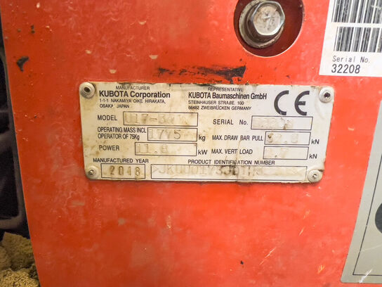 Hybrid (el/diesel) minigraver KUBOTA U17-3 1.65t