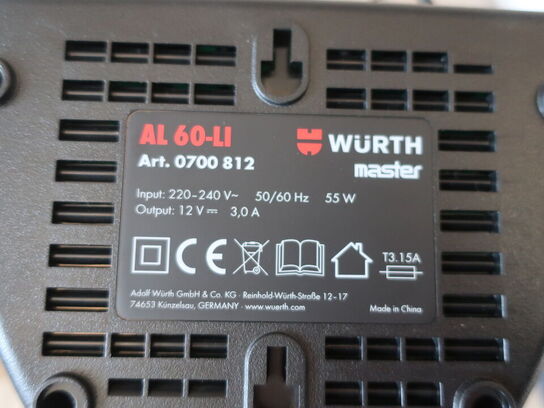 Batteri & lader WÜRTH 12V