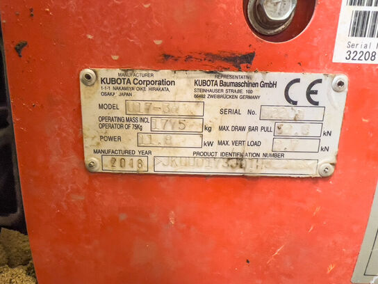 Hybrid (el/diesel) minigraver KUBOTA U17-3 1.65t