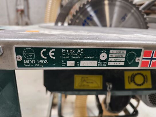 Savværk inkl. ERNEX 1603 sav og rullebaner