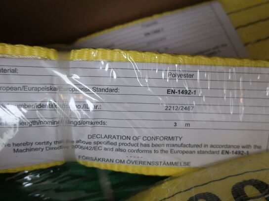 1 ks. løftestropper 3m/6m/8m (ubrugt)