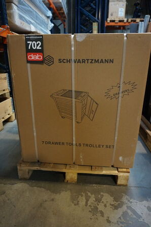 Schwartzmann værktøjsvogn. Syv skuffer inkl. værktøj Grey/Black